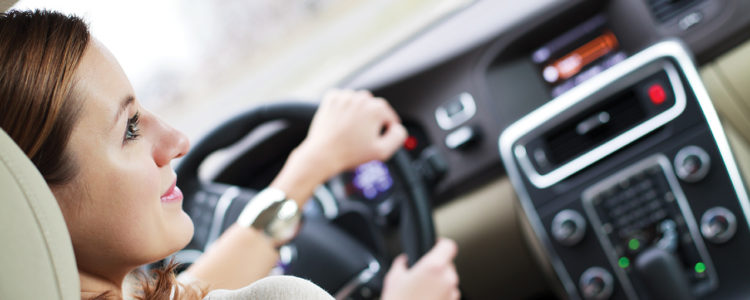 woman driving a car