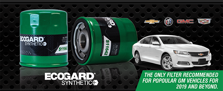 ecogard synthetic oil filter with a Chevrolet car