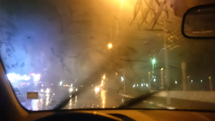 foggy car windshield